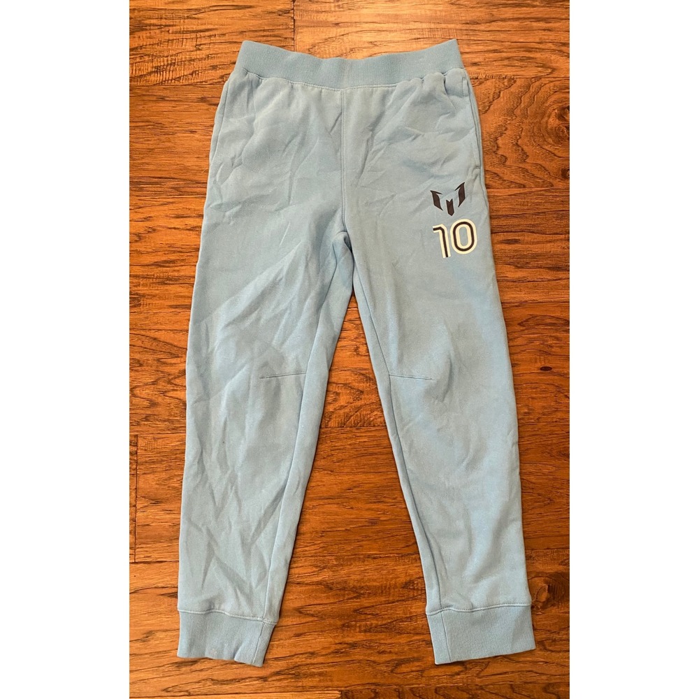 Messi‎ Collection Boys Light Blue Joggers Sweatpants Logo Number 10 Size M 10/12